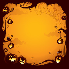 Fototapeta premium Halloween pumpkin border for design