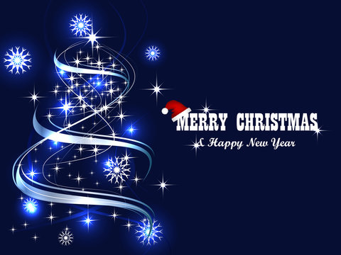 Christmas background with christmas tree and decoration