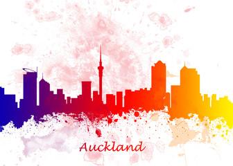 Fototapeta premium Auckland New Zealand Skyline