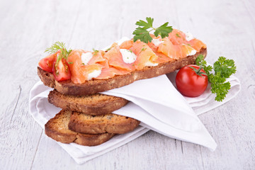 bread and salmon
