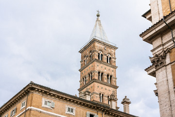 Fototapeta na wymiar bell tower of Santa Maria Maggiore in Rome