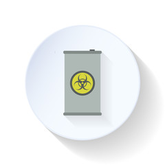 Drum with toxic chemicals flat icon
