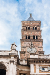 Fototapeta na wymiar bell tower of Santa Maria Maggiore in Rome