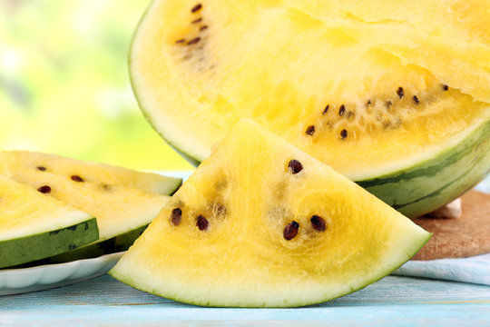 Slices of yellow watermelon