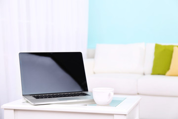 Notebook at home close up