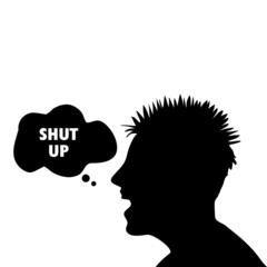 shut up symbol with man had illustration