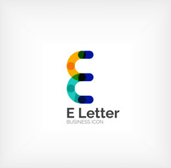 E letter logo, minimal line design