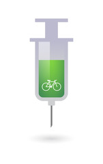 Syringe with a bicycle