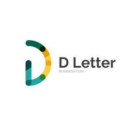 D letter logo, minimal line design