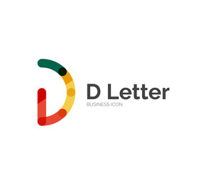 D letter logo, minimal line design