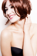 Obraz premium Red Hair, Smiling Woman Beauty Portrait