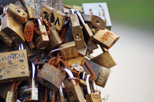 Hundreds Of Padlocks Of Love