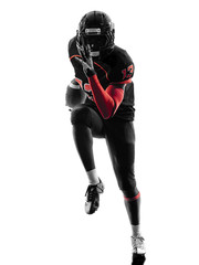 Obraz na płótnie Canvas american football player runner running silhouette