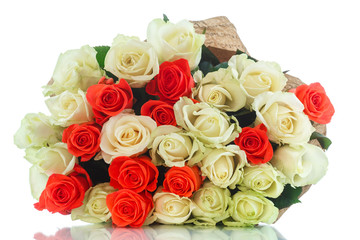 bouquet of red and yellow roses