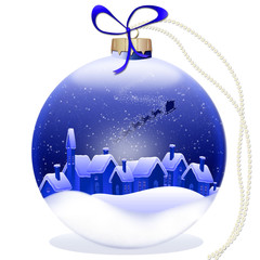 Fototapeta premium Christmas Ball With Design Ornate On A White Background