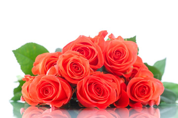 Fototapeta na wymiar bouquet of beautiful red roses