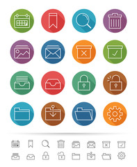 Simple line style : Business & Office icons set
