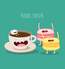 coffee and macaroons friends forever