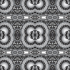 grey geometry vintage floral seamless pattern