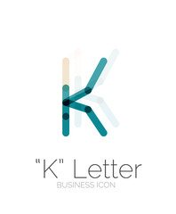 K letter logo, minimal line design