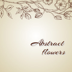 Abstract background with flowers in vintage style