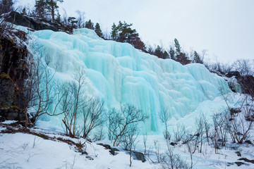 Frozen waterfall in Norway