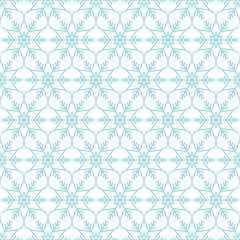 Retro Seamless Pattern Snowflakes Stars Turquoise