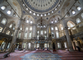 People perform the ritual prayers of islam in Eyup Sultan Mosque