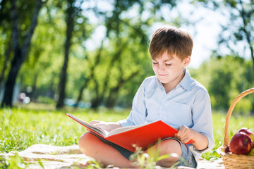 Boy in summer park