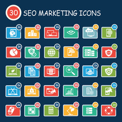 Search Engine Optimization,SEO Development icons,clean vector