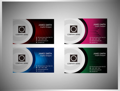 4 Premium Business Card Design Vector Set