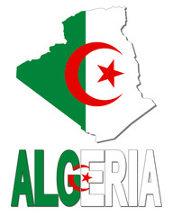 Algeria map flag and text illustration