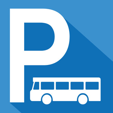Logo parking bus, car, autocar.