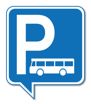 Logo parking bus, car, autocar.