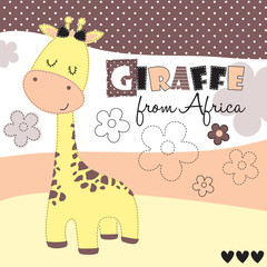 Naklejka premium Giraffe from Africa vector illustration