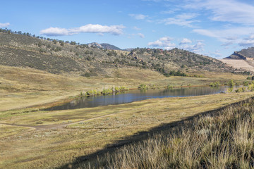 mountain valley and lake