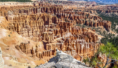 Great spires carved away by erosion in Bryce Canyon National Par