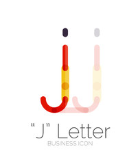 J letter logo, minimal line design