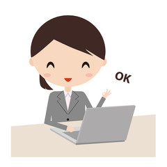 パソコン　ビジネスウーマン