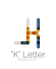 K letter logo, minimal line design