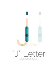 J letter logo, minimal line design