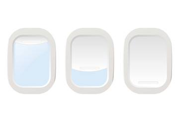 Set Airplane illuminators. Vector illustration