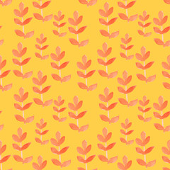 Watercolor tribal seamless pattern with trees.Seamless Floral Pa