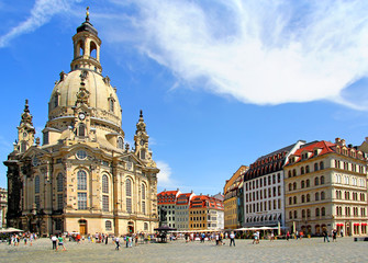 Lutheran church Dresden Frauenkirche in Dresden - obrazy, fototapety, plakaty