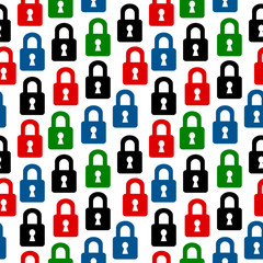 Lock icon seamless pattern