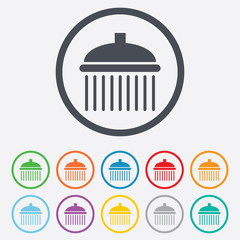 Shower sign icon. Douche with water drops symbol