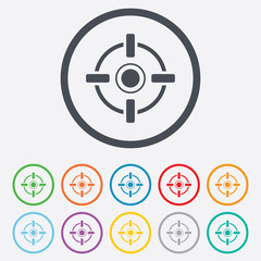 Crosshair sign icon. Target aim symbol.