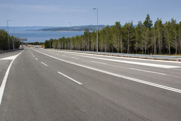Four lane road from Biokovo mountain to Adriatic coast