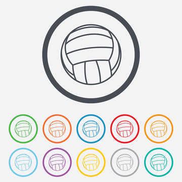 Volleyball sign icon. Beach sport symbol.
