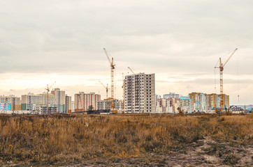 Fototapeta na wymiar Panorama of building of an housing estate